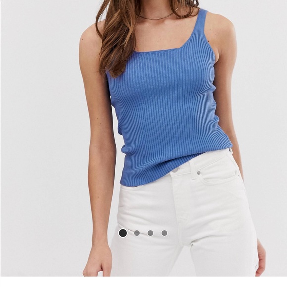 Mango Tops - Mango Square Neck Sweater Tank Mango Tops - Mango Square Neck Sweater Tank